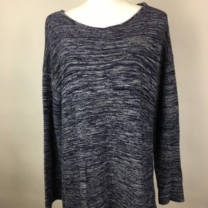 Ellen Tracy Marbled Blue Sweater Long Sleeve